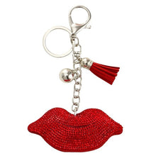 Load image into Gallery viewer, Cute Lips Crystal Key Chains Rings Holder For Women Silver Gold Purse Bag Car Buckle Pendant For Car Keyrings KeyChains Girls