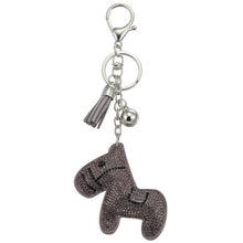 Load image into Gallery viewer, High Quality Cute elk horse animal Leather Tassels Key Chain Lobster Clip Keyring Tassels Bag Charms Keychain Key rings Holder