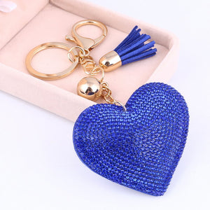 ZOSH Heart Keychain Leather Tassel Gold Key Holder Metal Crystal Key Chain Keyring Charm Bag Auto Pendant Gift Wholesale Price