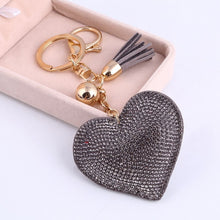 Load image into Gallery viewer, ZOSH Heart Keychain Leather Tassel Gold Key Holder Metal Crystal Key Chain Keyring Charm Bag Auto Pendant Gift Wholesale Price