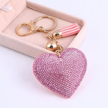 Load image into Gallery viewer, ZOSH Heart Keychain Leather Tassel Gold Key Holder Metal Crystal Key Chain Keyring Charm Bag Auto Pendant Gift Wholesale Price