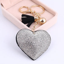 Load image into Gallery viewer, ZOSH Heart Keychain Leather Tassel Gold Key Holder Metal Crystal Key Chain Keyring Charm Bag Auto Pendant Gift Wholesale Price