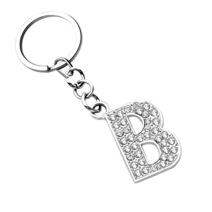 ZOSHI Silver Letter Pendant keychains key rings fashion Crystal key chains car key holder women bag charms key rings