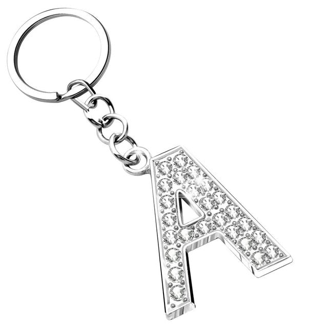 ZOSHI Silver Letter Pendant keychains key rings fashion Crystal key chains car key holder women bag charms key rings