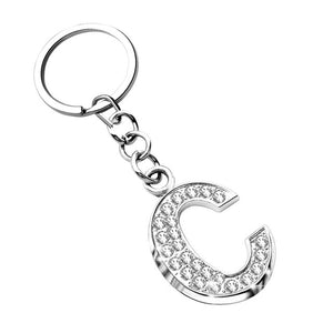 ZOSHI Silver Letter Pendant keychains key rings fashion Crystal key chains car key holder women bag charms key rings