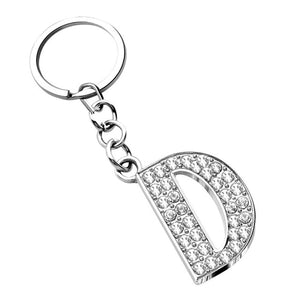 ZOSHI Silver Letter Pendant keychains key rings fashion Crystal key chains car key holder women bag charms key rings