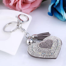 Load image into Gallery viewer, Gold key chain Crystal Heart keychains keyrings women handbag charms pendant key luxury man car llaveros key rings accessory