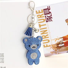 Load image into Gallery viewer, ZOSHI 2019 Fashion Car Play Full Crystal Rhinestone Bear Key Chain Silver Plated Chain Keychain Bag Car Hanging Pendant Jewelry