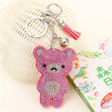 Load image into Gallery viewer, ZOSHI 2019 Fashion Car Play Full Crystal Rhinestone Bear Key Chain Silver Plated Chain Keychain Bag Car Hanging Pendant Jewelry