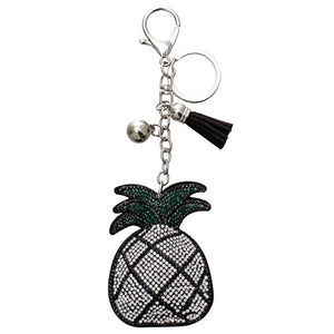 2019 New fashion Key Chain Accessories Tassel Key Ring PU Leather pineapple fruit Pendant Car Keychain Holder Jewelry Bag Charms