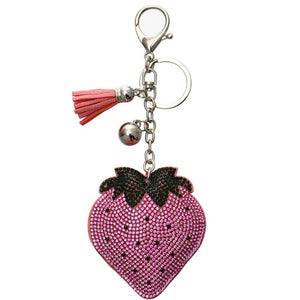 2019 New fashion Key Chain Accessories Tassel Key Ring PU Leather pineapple fruit Pendant Car Keychain Holder Jewelry Bag Charms